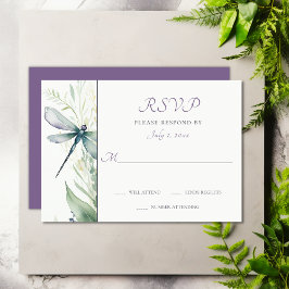 Hübsche Hochzeit von Wasserfarben und Grünpflanzen RSVP Karte