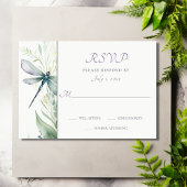 Hübsche Hochzeit von Wasserfarben und Grünpflanzen RSVP Karte