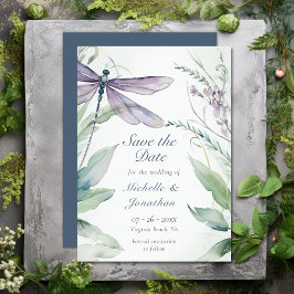 Hübsche Hochzeit von Wasserfarben und Grünpflanzen Save The Date