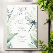 Hübsche Hochzeit von Wasserfarben und Grünpflanzen Save The Date