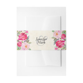 Hübsche Hochzeit zwischen Rosa und Peony Border Einladungsbanderole