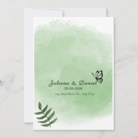 hübsche Hochzeitseinladung Einladung (Rückseite)