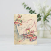 Hübsche Hochzeitsglocken Dankeschön-Karte Postkarte (Stehend Vorderseite)