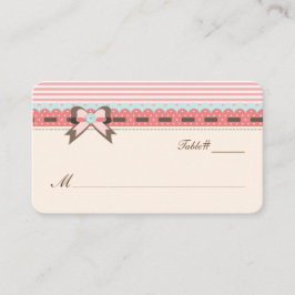 Hübsche Hochzeitsstimmung in Elfenbein, Blau und K Platzkarte