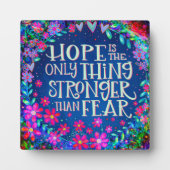 Hübsche Hoffnung stärker als Angst Zitat Inspirivi Fotoplatte (Vorderseite)