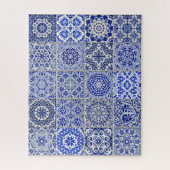 Hübsche holländische Fliesen - Raised Look Blue un Puzzle (Vertikal)