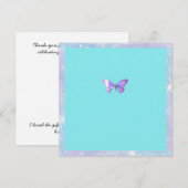 Hübsche Holographic Butterfly Flat Dankeschön Kart Dankeskarte (Vorne/Hinten)