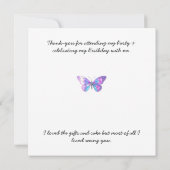 Hübsche Holographic Butterfly Flat Dankeschön Kart Dankeskarte (Rückseite)