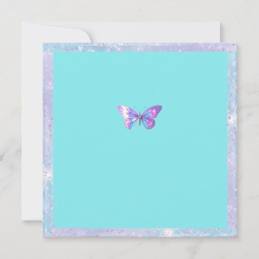 Hübsche Holographic Butterfly Flat Dankeschön Kart Dankeskarte (Vorderseite)