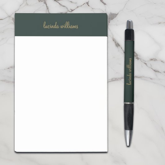 Hübsche Holzkohle & Chic-Gold-Script-Monogramm Post-it Klebezettel