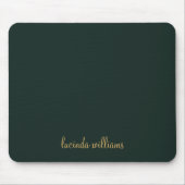 Hübsche Holzkohle und Gold-Script-Monogramm Mousepad (Vorne)