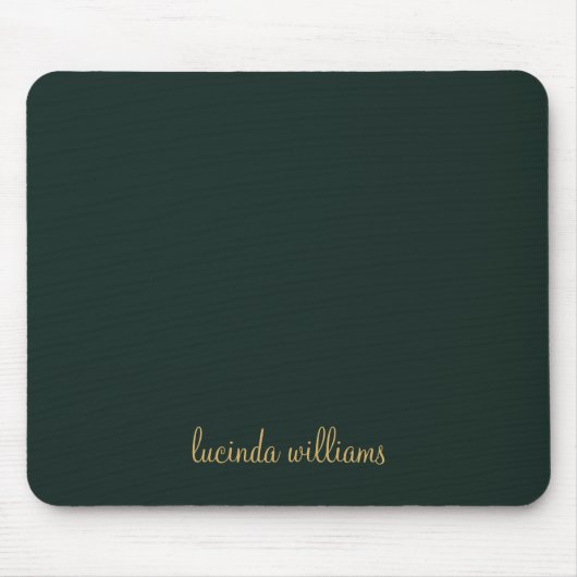 Hübsche Holzkohle und Gold-Script-Monogramm Mousepad (Vorne)