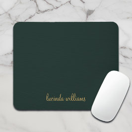 Hübsche Holzkohle und Gold-Script-Monogramm Mousepad