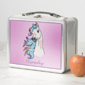 Hübsche Horse Illustration Pastel Mane Personalisi Metall Brotdose (Beispiel)