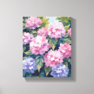 Hübsche Hortensienblüten Florale Aquarellmalerei Leinwanddruck