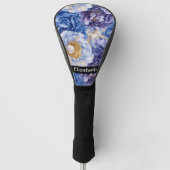 Hübsche Hübsche Blaue Pfingstrose Personalisiert Golf Headcover (Vorderseite)