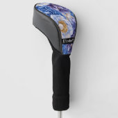 Hübsche Hübsche Blaue Pfingstrose Personalisiert Golf Headcover (angewinkelt)