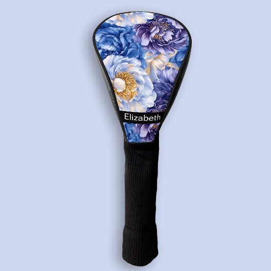 Hübsche Hübsche Blaue Pfingstrose Personalisiert Golf Headcover