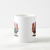 Hübsche Hühner mit Brille, lustige Hühner Kaffeetasse (Mittel)