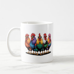 Hübsche Hühner mit Brille, lustige Hühner Kaffeetasse