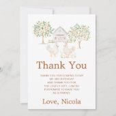 Hübsche Hühnerhof Scheune Geburtstagsfeier Dankeskarte (Vorderseite)