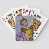 Hübsche Hummel Bee Fairy Lila Blume Spielkarten (Rückseite)