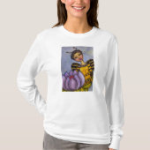 Hübsche Hummel Bee Fairy Lila Blume T-Shirt (Vorderseite)