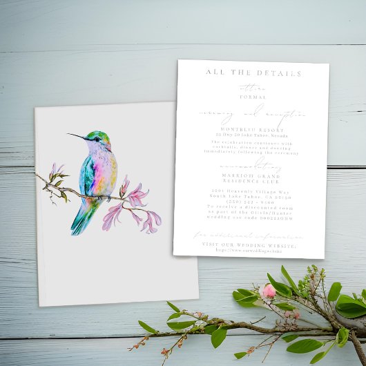 Hübsche Hummingbird Hochzeitskarten Einladung
