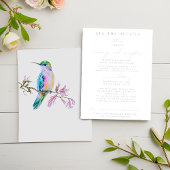 Hübsche Hummingbird Hochzeitskarten Einladung