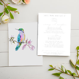 Hübsche Hummingbird Hochzeitskarten Einladung