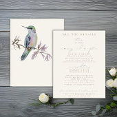 Hübsche Hummingbird Hochzeitskarten Einladung