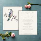 Hübsche Hummingbird Hochzeitskarten Einladung