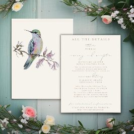 Hübsche Hummingbird Hochzeitskarten Einladung