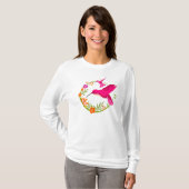 Hübsche Hummingvögel und Blume T-Shirt (Vorne ganz)