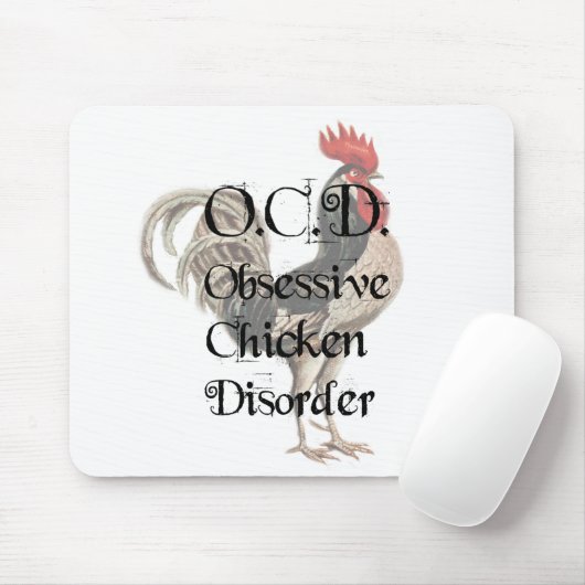 Hübsche, humorvolle OCD-Zwangsstörung bei Hühnern Mousepad (Mit Mouse)