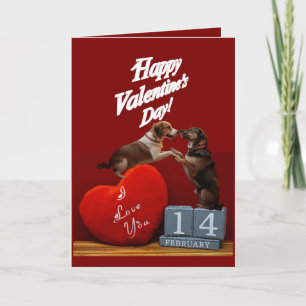 Hübsche Hund-Valentinstag-Karte mit Falz Karte