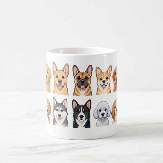 Hübsche Hunderassen Wasserfarben-Muster Kaffeetass Kaffeetasse (Mittel)