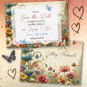 Hübsche Hütte Core Vintage Wedding Save the Date Einladung