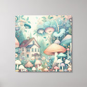 Hübsche Hütte Whimsical Village Leinwanddruck (Vorderseite)