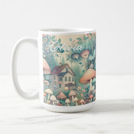 Hübsche Hütte Whimsical Village Personalisiert Kaffeetasse