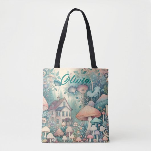 Hübsche Hütte Whimsical Village Personalisiert Tasche (Vorderseite)
