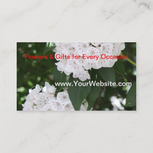 Hübsche Hydrangea Berg Laurel Blume Visitenkarte (Rückseite)