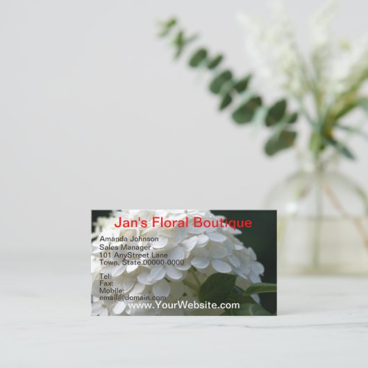 Hübsche Hydrangea Berg Laurel Blume Visitenkarte (Stehend Vorderseite)