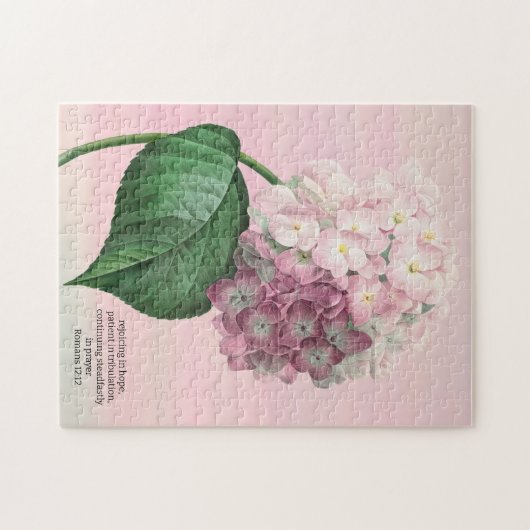 Hübsche Hydrangea Blume Art Faith Puzzle (Horizontal)