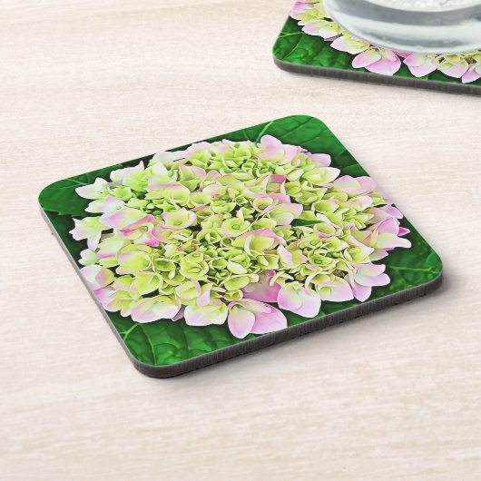 Hübsche Hydrangea Blume Art Untersetzer Set (Linke Seite)