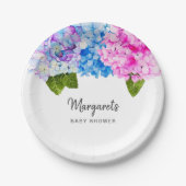 Hübsche Hydrangea-Blume | Babydusche Pappteller (Vorderseite)