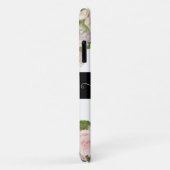 Hübsche Hydrangeas-Rose Schwarz-weiß gestreift Case-Mate iPhone Hülle (Hinten/Rechts)