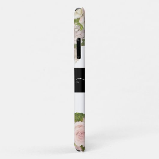 Hübsche Hydrangeas-Rose Schwarz-weiß gestreift Case-Mate iPhone Hülle (Hinten/Rechts)