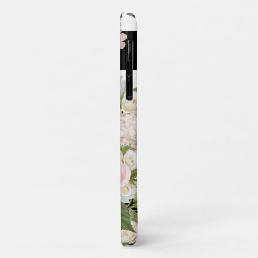 Hübsche Hydrangeas-Rose Schwarz-weiß gestreift Case-Mate iPhone Hülle (Hinten/Links)