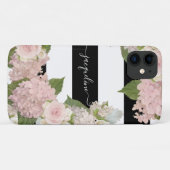 Hübsche Hydrangeas-Rose Schwarz-weiß gestreift Case-Mate iPhone Hülle (Rückseite (Horizontal))